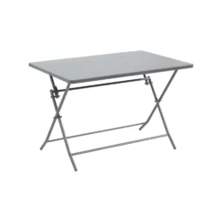 Table de jardin pliante Clivia en acier - 110 x 70 x 71 cm
