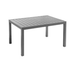Table de jardin Zinnia 6 à 10 places coloris gris anthracite en aluminium - 136 à 262,5 x 100 x 75 cm