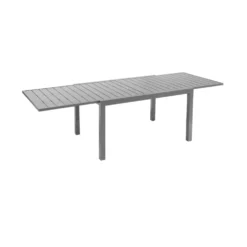 Table de jardin Zinnia 6 à 10 places coloris gris anthracite en aluminium - 136 à 262,5 x 100 x 75 cm