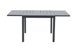 Table de jardin Zinnia 4 à 6 places coloris gris anthracite en aluminium - 88,5 à 167,5 x 90 x 75 cm