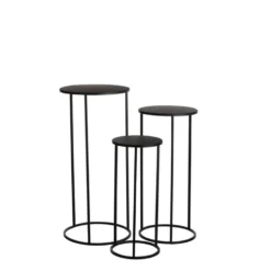Table de service Quinty en métal noir T1 Edelman Hollande - Ø 22 x 50 cm