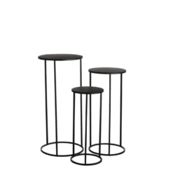 Table de service Quinty en métal noir T2 Edelman Hollande - Ø 27 x 60 cm