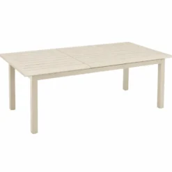 Table en aluminium crème Caméline II - 130/180 x 84 cm