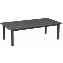 Table en aluminium graphite Caméline II - 200/280 x 98 cm