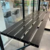 Table en aluminium noir pour serre ACD - 147,6 x 52,5 cm