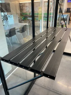 Table en aluminium noir pour serre ACD - 147,6 x 52,5 cm