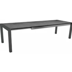 Table extensible coloris anthracite/Ciment en aluminium Stern - 214/254/294 x 100 x 75 cm
