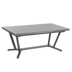 Table extensible en aluminium et céramique noir Sedum - 180/240 x 100 x 76 cm