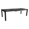 Table extérieure coloris noir mat/marbre foncé en aluminium Stern - 214/254/294 x 100 x 75 cm