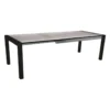 Table extérieure coloris noir mat/smocky en aluminium Stern - 214/254/294 x 100 x 75 cm