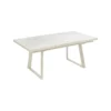 Table Malo avec allonge automatique coloris beige en aluminium et céramique - 180/240 x 100 cm