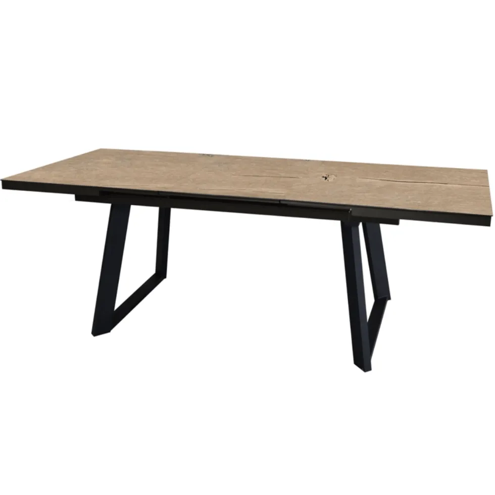 Table Malo avec rallonge automatique en aluminium - 180 x 240 x 100 cm