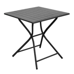 Table pliante carrée Max grise 70 x 70 x 74 cm