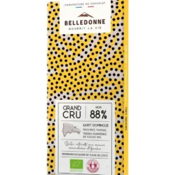 Tablette noir 88% coco Saint Domingue bio Belledonne - 100 g