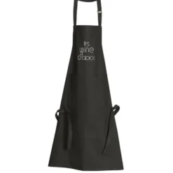 Tablier de cuisine coloris noir en coton Wine Winkler – 90 x 75 cm