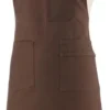 Tablier en coton avec attaches cuir coloris café Leo - 70 x 90 cm