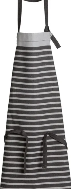 Tablier recyclé Tilio coloris gris en coton - 72 x 90 cm