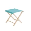 Tabouret pliant coloris bleu en coton - 43 x 43 x 42 cm