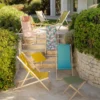 Tabouret pliant coloris jaune en coton - 43 x 43 x 42 cm