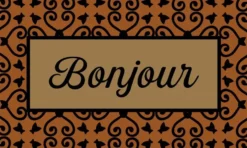 Tapis brosse coco écru / imprimé Sweetsol Noga - 60 x 40 cm