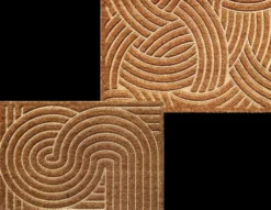 Tapis brosse coco motifs coloris beige Sweetsol - 40 x 60 cm