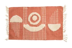 Tapis coloris jaune en coton tufté - 60 x 90 cm