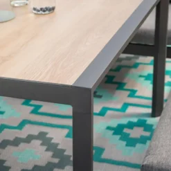 Tapis Lhasa Teal en polypropylène recyclé Fab Hab