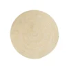 Tapis rond tressé jaune et blanc en coton - Ø 100 cm