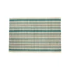 Tapis tissé à lignes blanches et bleues en coton - 60 x 90 cm