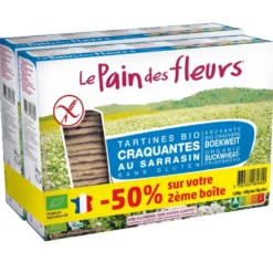 Tartines de sarrasin sans sel Le Pain des Fleurs - 300 g x 2 (- 50% sur le deuxième)