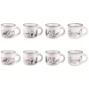 Tasses en porcelaine blanche motifs chats noirs Ø 6,5 cm Coffret Friends x 8 - 11 cl