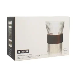 Tasses en verre borosilicate transparent strié Karl x 2 - 250 ml
