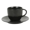 Tasse thé en grès coloris noir Vesuvio - Ø 9 x H 6 cm