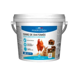 Terre de diatomée pour poulaillers, clapiers et litières Francodex - seau de 2,5 kg
