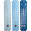 Thermomètre en zinc bleu nuances assorties 6,6x1,3x29,5 cm