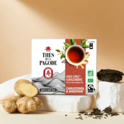 Thé Hao Ling au gingembre bio et équitable Thés de la Pagode - 30 sachets