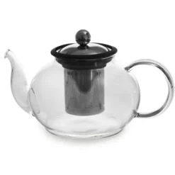 Théière Boro en verre 1 litre noire Ø 14,5 x H 11 cm