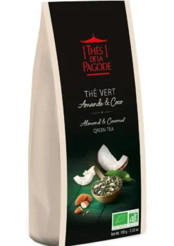 Thé vert amande et coco bio Thés de la pagode - 100 g