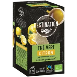Thé vert citron équitable 20 sachets bio Destination - 35 g