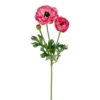 Tige de renoncule artificielle en plastique recyclé rose - 53 cm