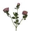 Tige de rose 3 boutons violette en papier Naturalys - 61 cm