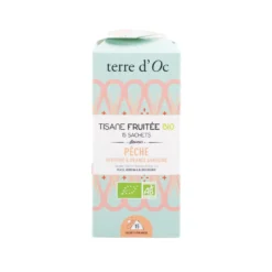 Tisane bio fruitée pêche verveine orange Terre d’Oc - 15 infusettes