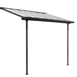 Toit terrasse coloris gris en aluminium - 3 x 3,07 m