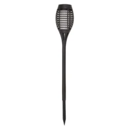 Torche solaire à piquer en plastique noir Party Flaming