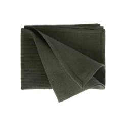 Torchon en coton vert nid d’abeille - 50 x 70 cm