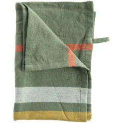 Torchon recyclé Lave Yuna coloris vert en coton - 50 x 70 cm