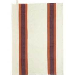 Torchon recyclé Lave Yuna coloris orange en coton - 50 x 70 cm