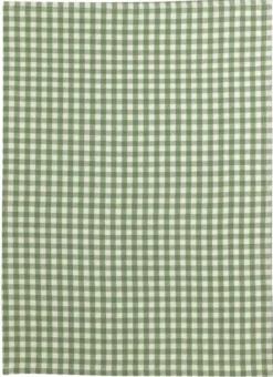 Torchon vert cactus en coton recyclé Vichy - 50 x 70 cm