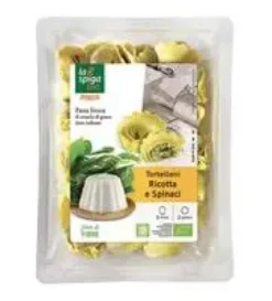 Tortellini ricotta et épinards bio en barquette La Spiga - 250 g