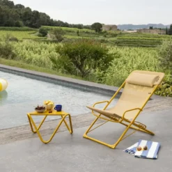 Transat transaswing colorblock Lafuma coloris jaune en acier - 60 x 83 x 91 cm
